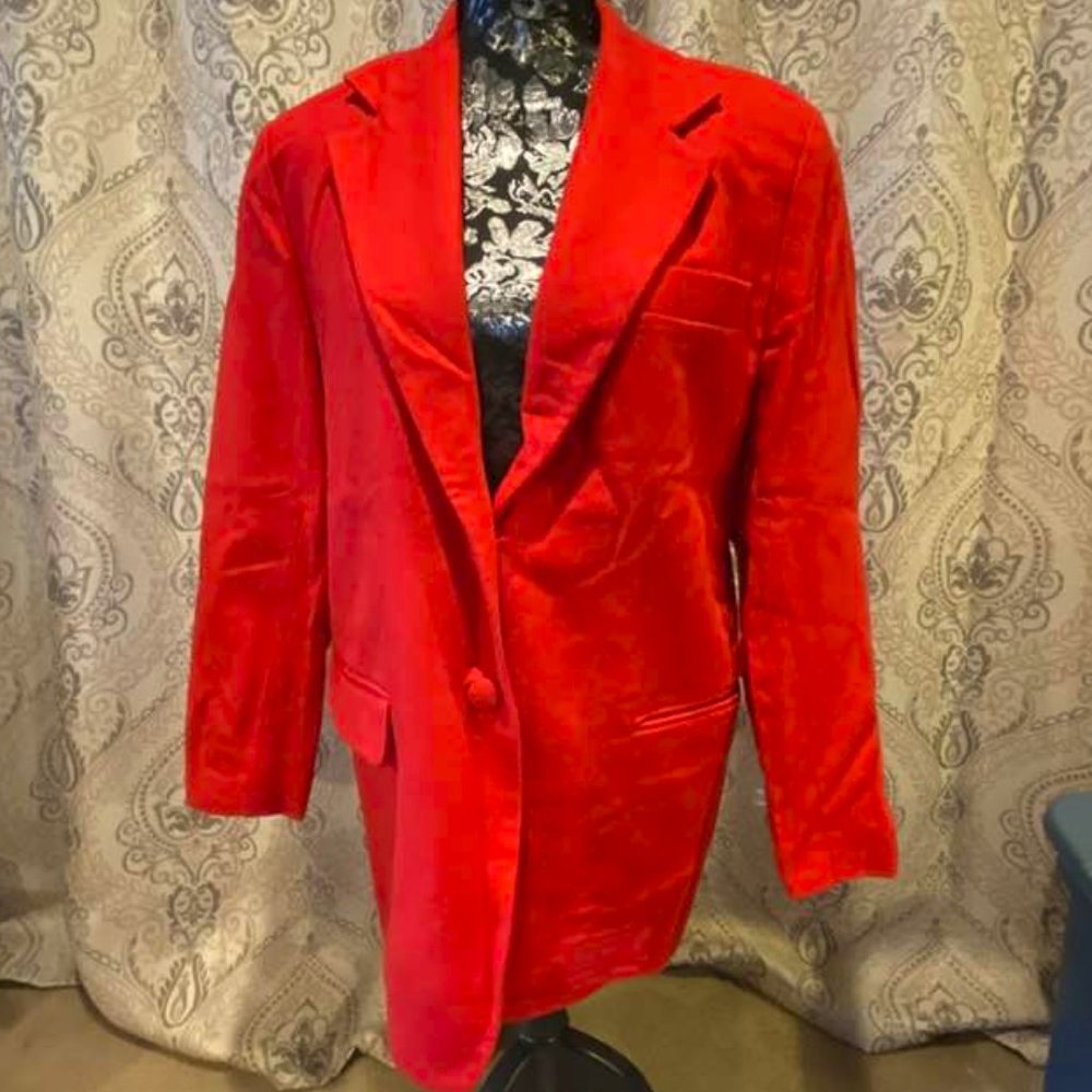 Vintage Carroll Reed Red Wool Blazer, S